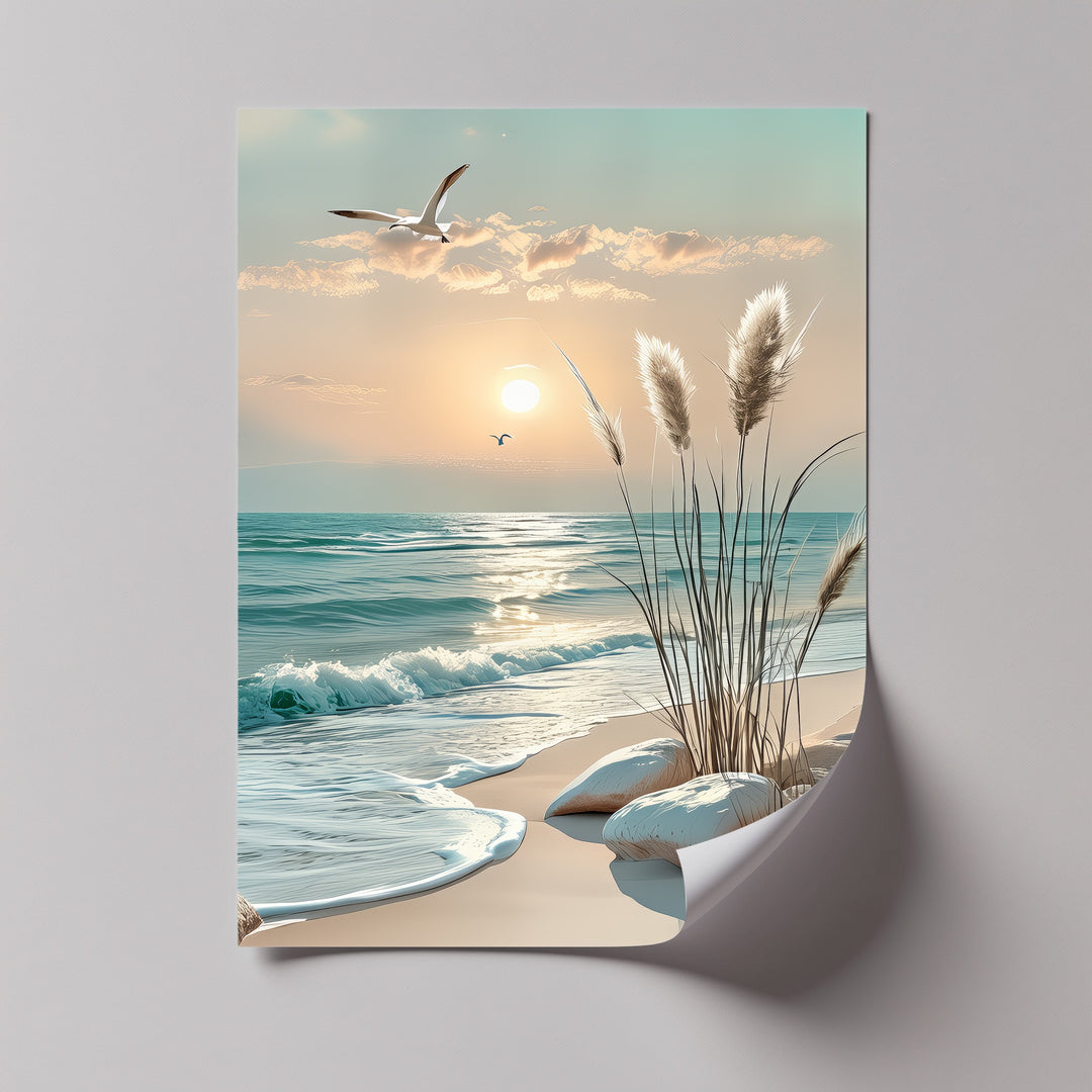 Waves of Peace – Seaside Sunrise Canvas Print