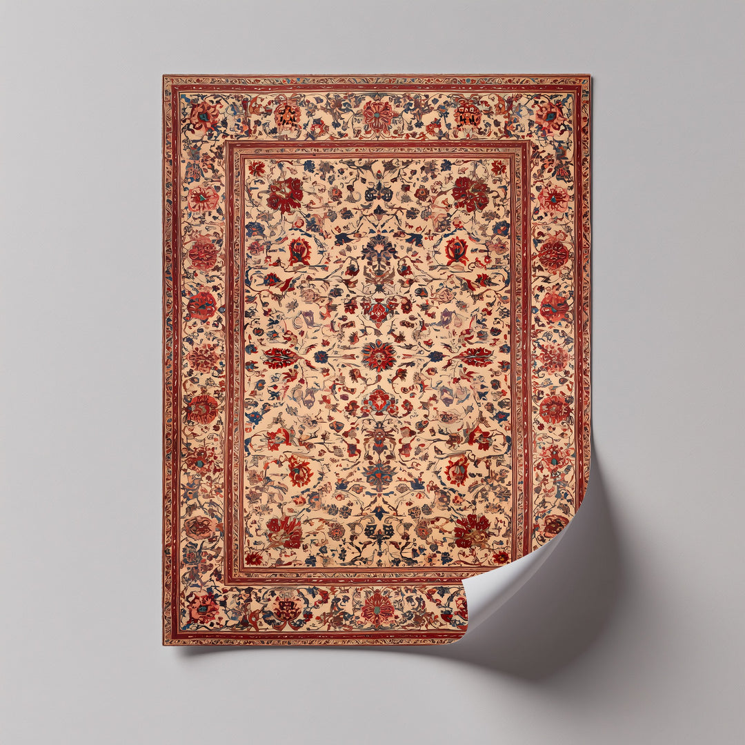 Timeless Harmony – Persian Floral Rug Canvas Print