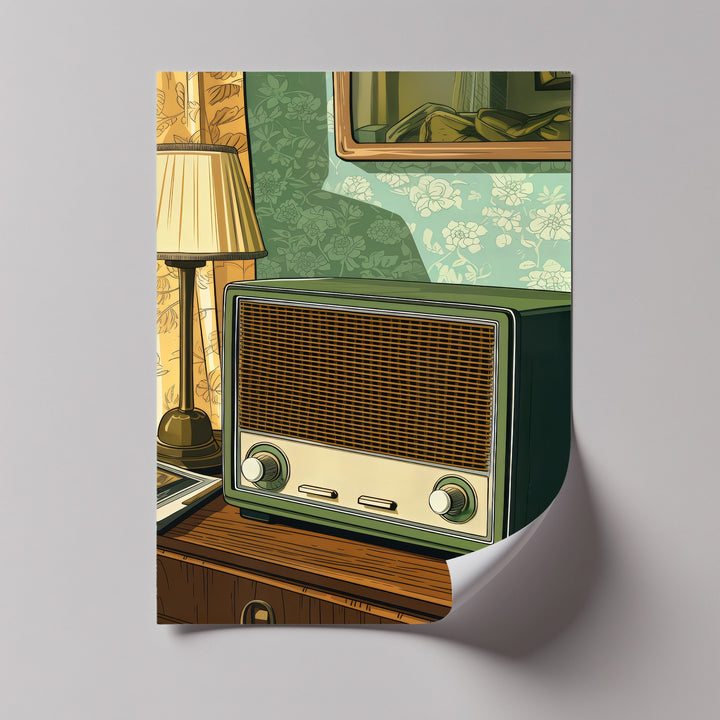 Olive Nostalgia – Vintage Radio Still Life Canvas Print