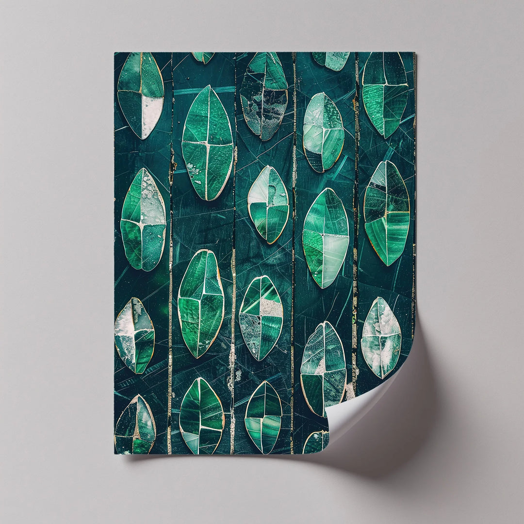 Emerald Leaf Mosaic – Abstract Botanical Canvas Print - MyPhotoStation