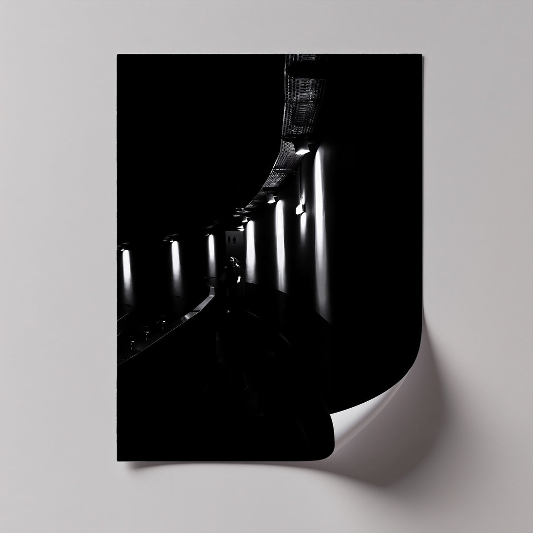 Dark elegance meets urban minimalism in this abstract photo canvas corridor scene.

