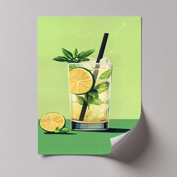 Minty Mojito Vibes – Refreshing Lime Cocktail Canvas Print