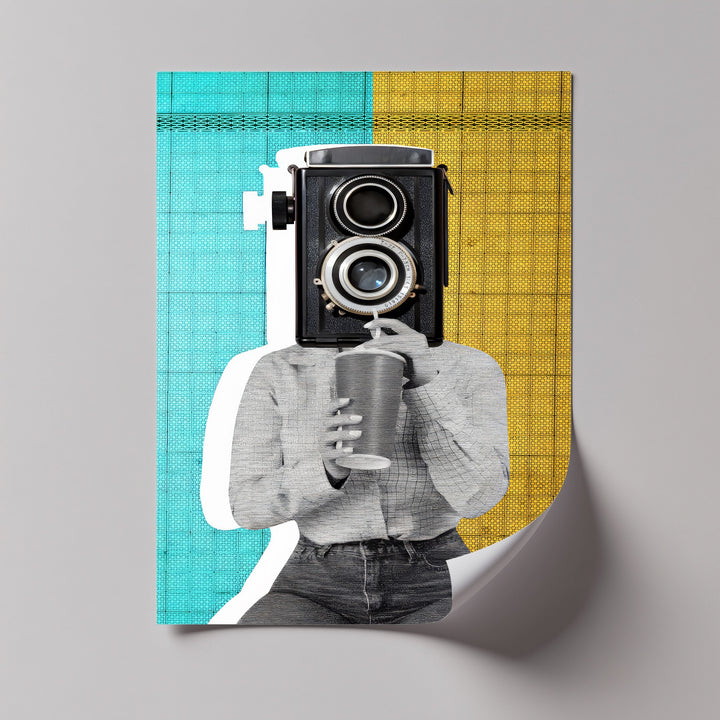 Focus Pop – Retro Camera Head Surrealist Canvas Print