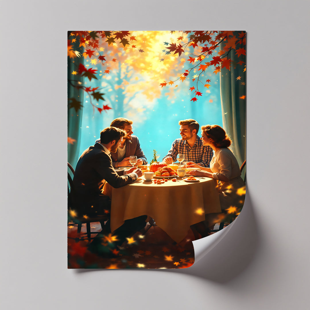 Autumn Gathering Glow – Thanksgiving Canvas Wall Art | Abstract Art