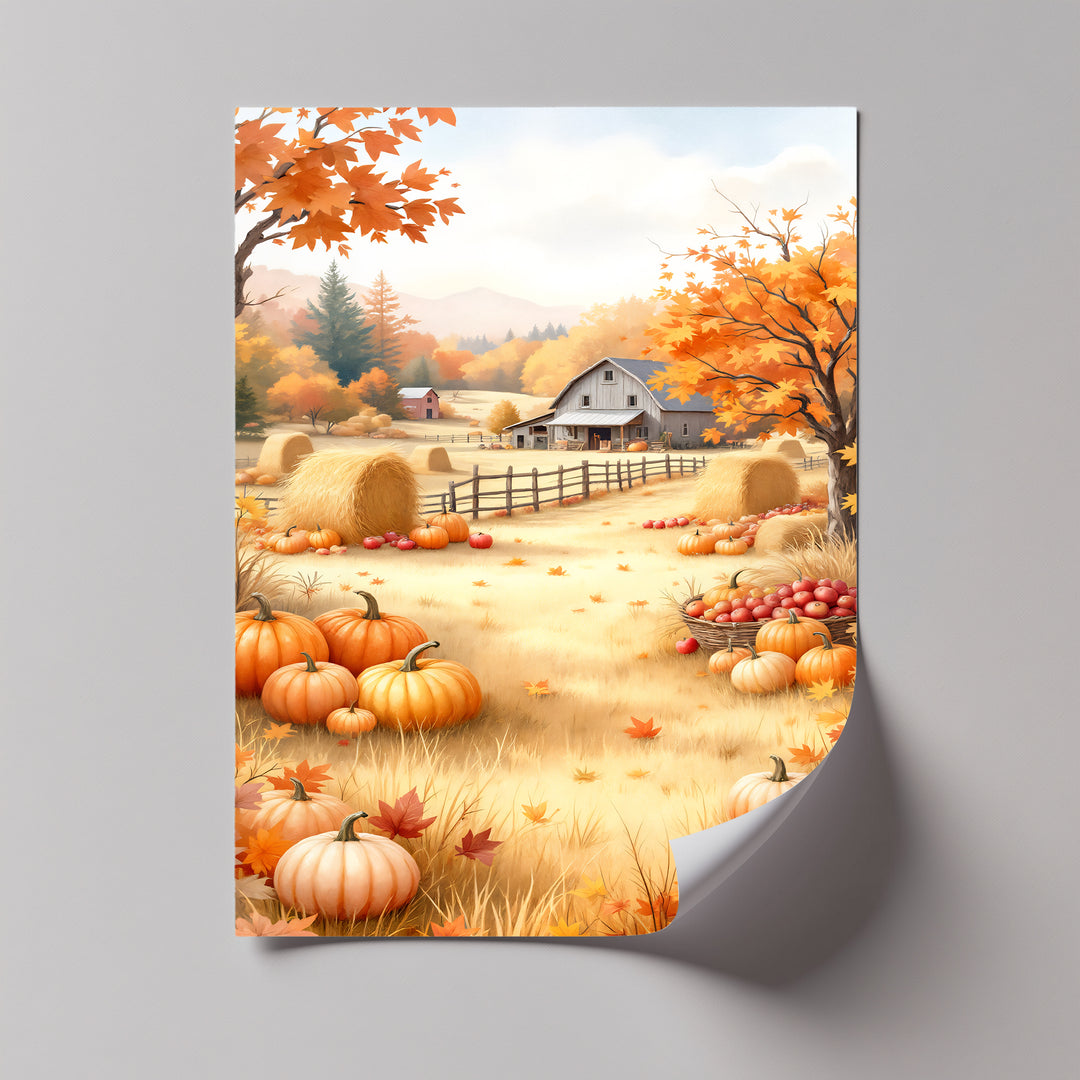 Rustic Autumn Pumpkin - Fall Canvas Wall Art | Large Canvas Art