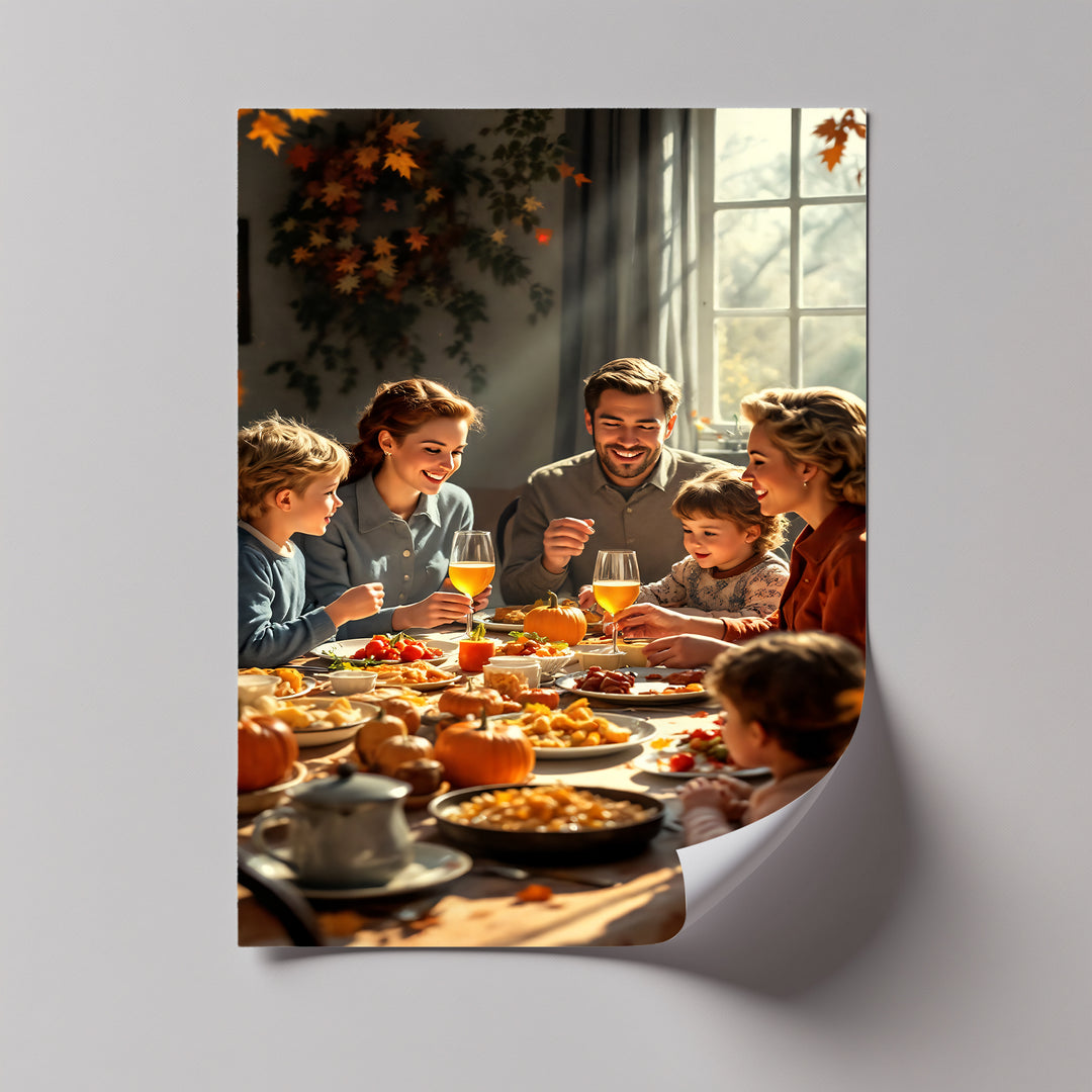Harvest Blessings – Family Thanksgiving Canvas Wall Art | Framed Art