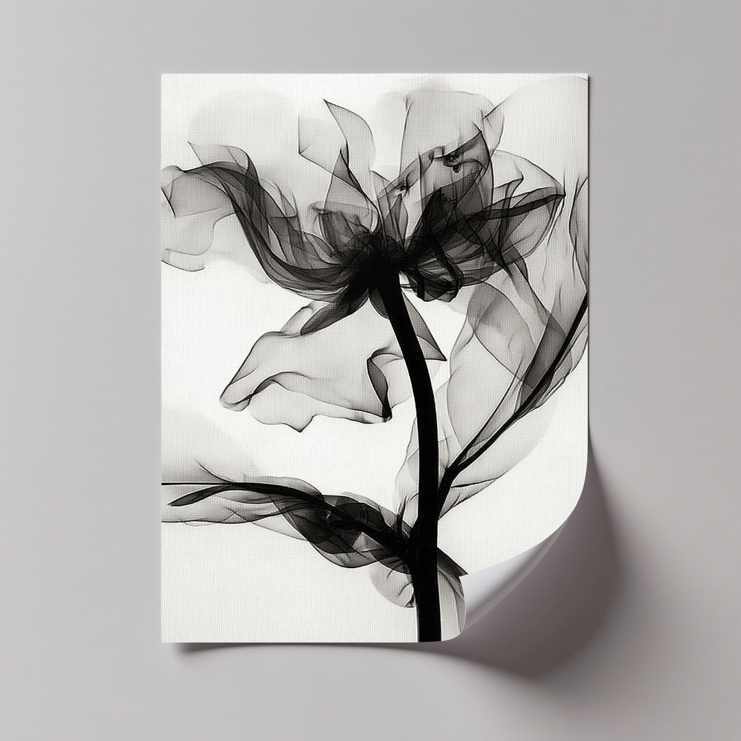 Winterliche Ruhe – Japanische Frau im blauen Kimono, Leinwanddruck | Gerahmtes Kunstwerk