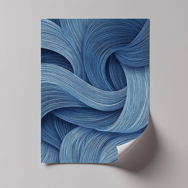 Oceanic Flow – Textured Blue Abstract Canvas Print - MyPhotoStation