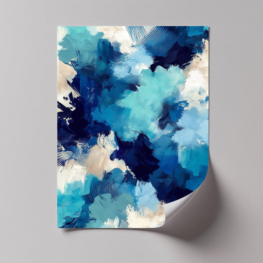 Cobalt Drift – Bold Blue Abstract Brushwork Blue Canvas Prints - MyPhotoStation