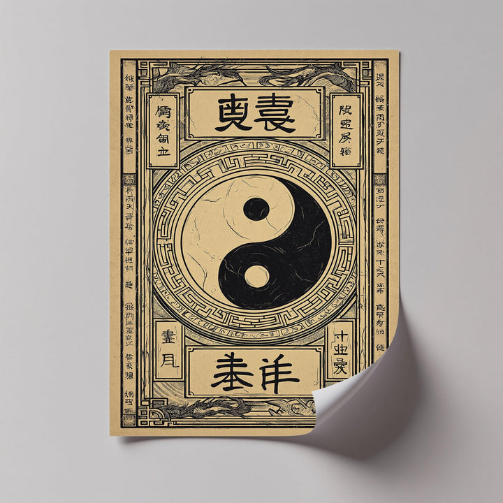 Yin Yang Symbol on Ancient Scroll – Taoist Philosophy Canvas Print - MyPhotoStation