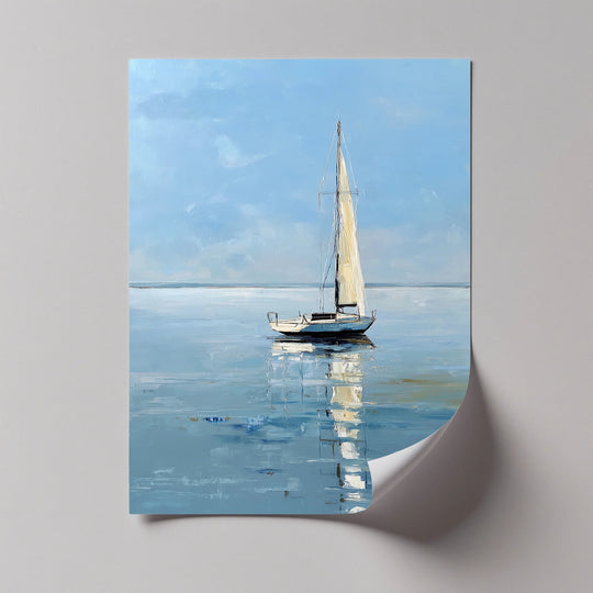 Evoking an ethereal mood, the sailboat reflection in this tranquil seascape canvas print captures the best canvas prints with an expressive, abstract quality.