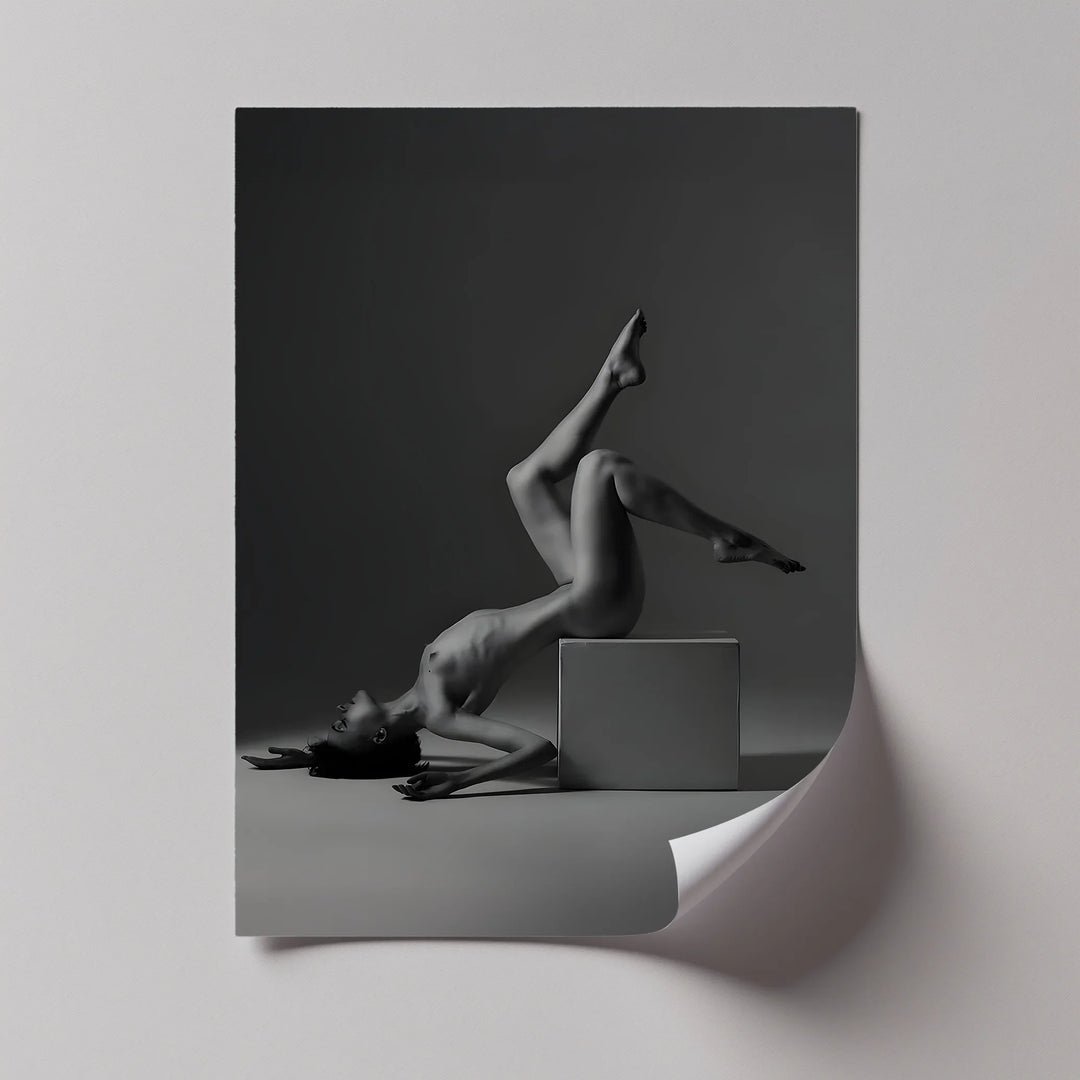 Monochrome Poise – Minimalist Nude Figure Canvas Print - MyPhotoStation