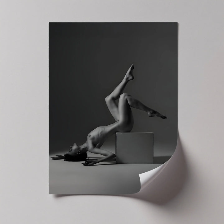 Monochrome Poise – Minimalist Nude Figure Canvas Print - MyPhotoStation