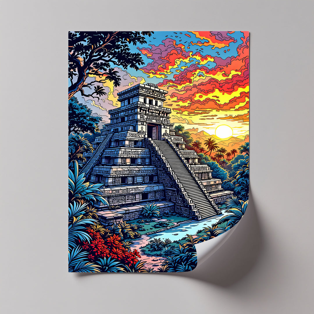 Temple of the Sun – Ancient Mayan Pyramid Canvas Print | Artwork Canvas