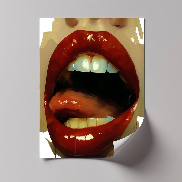 Crimson Seduction – Glossy Lips Canvas Print - MyPhotoStation