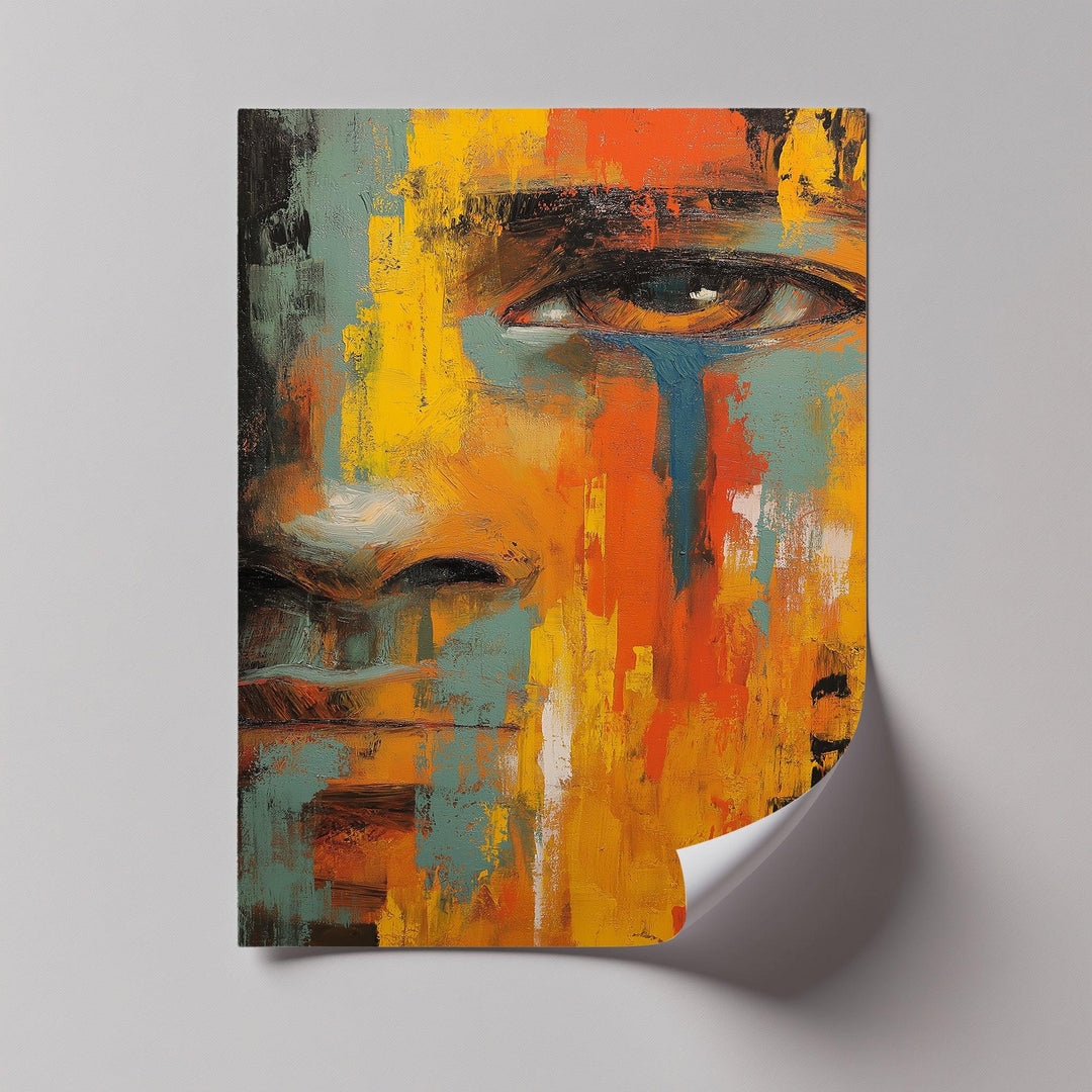 Tears of Expression – Emotional Abstract Face Canvas Print - MyPhotoStation