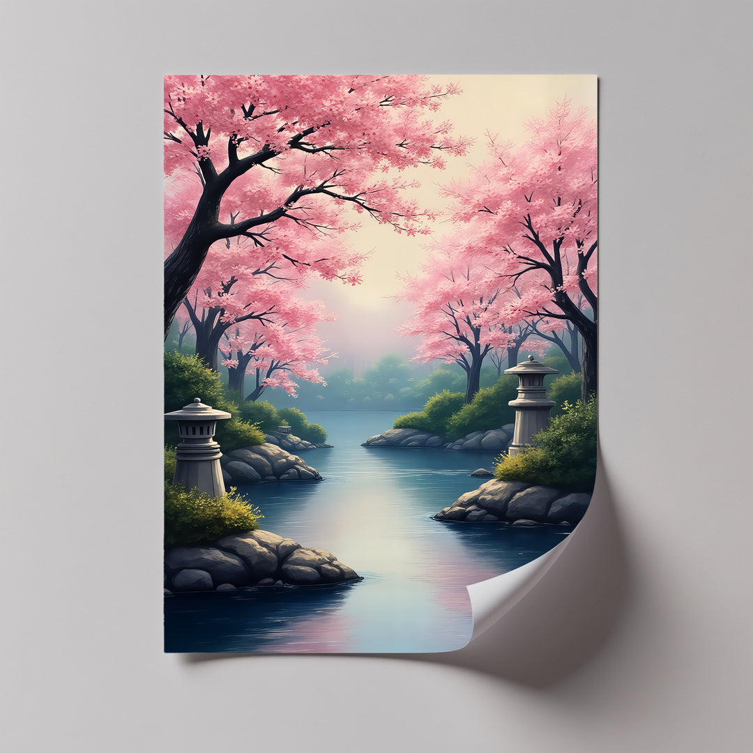 Cherry Blossom - Landscape Canvas Wall Art | Bedroom Wall Art