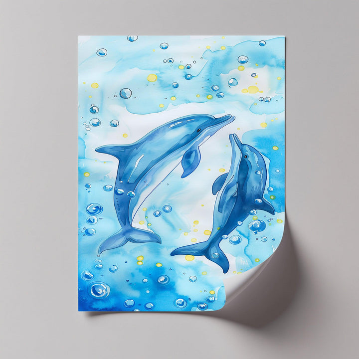 Joyful Dolphins in Bubbly Waters – Blue Ocean Canvas Prints - MyPhotoStation