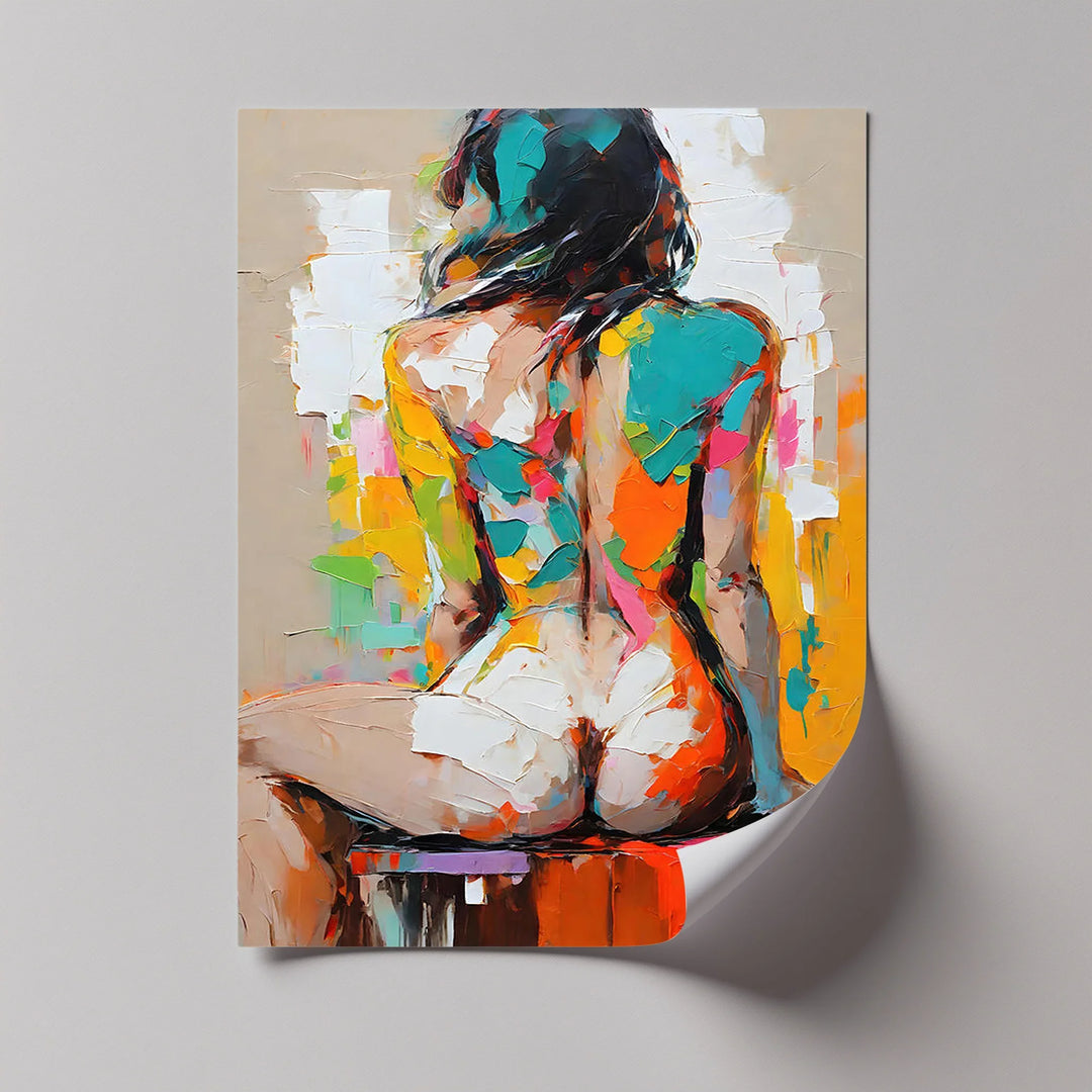 Sensual Expression – Colorful Abstract Female Nude Canvas Print - MyPhotoStation
