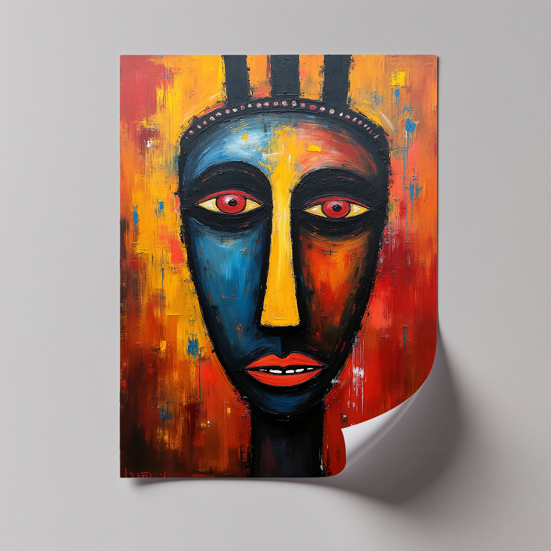 Abstract African Tribal Face – Bold Modern Canvas Wall Art | Artwork Canvas