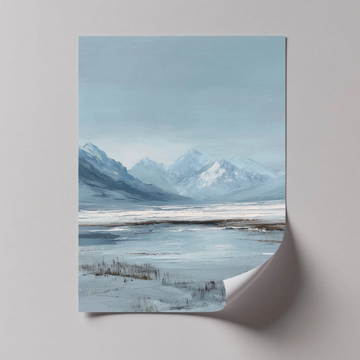 Silent Peaks – Snowy Mountain Landscape in Cool Blues Canvas Print - MyPhotoStation