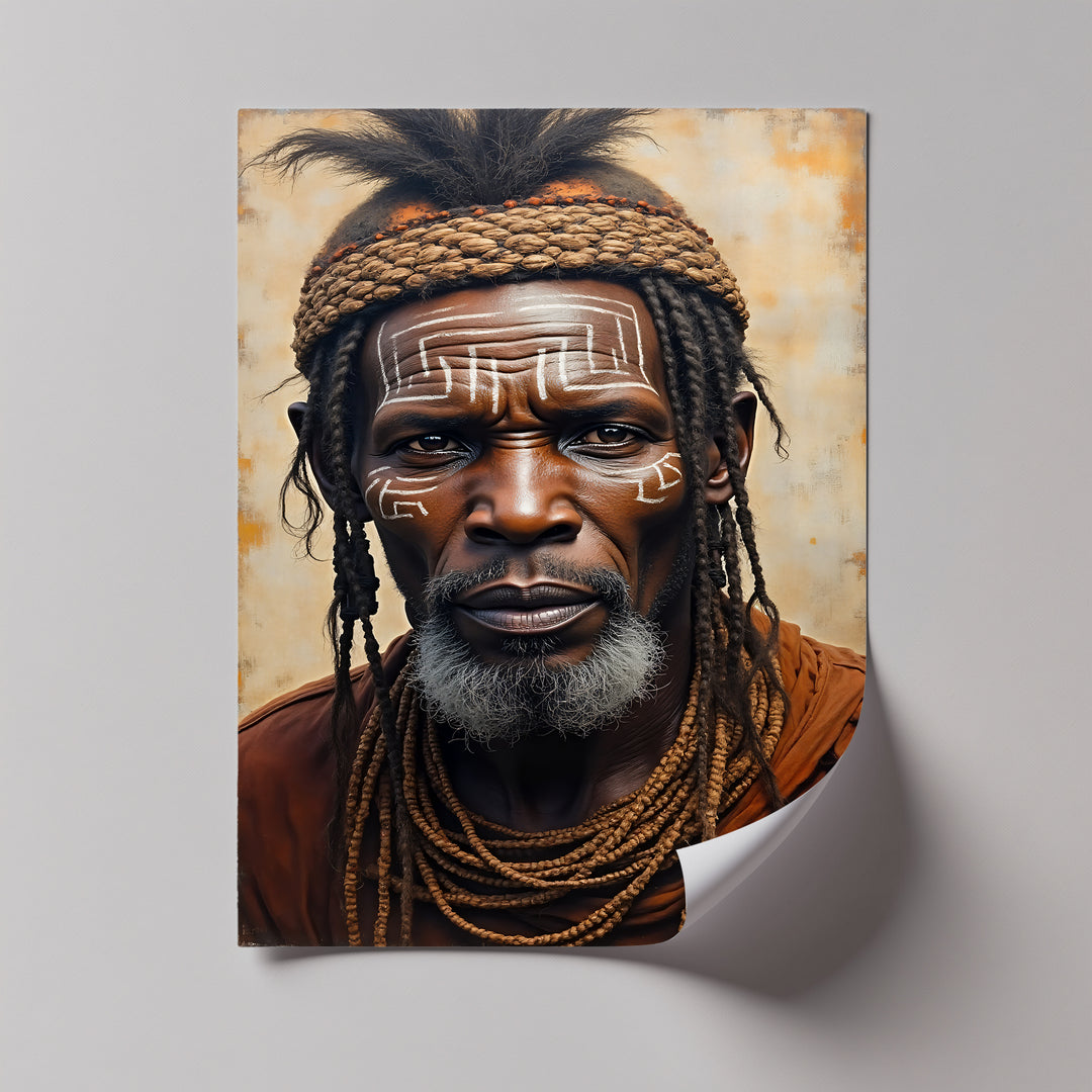 African Tribal Elder Portrait – Ethnic Wall Art Canvas Print | Framed Canvas