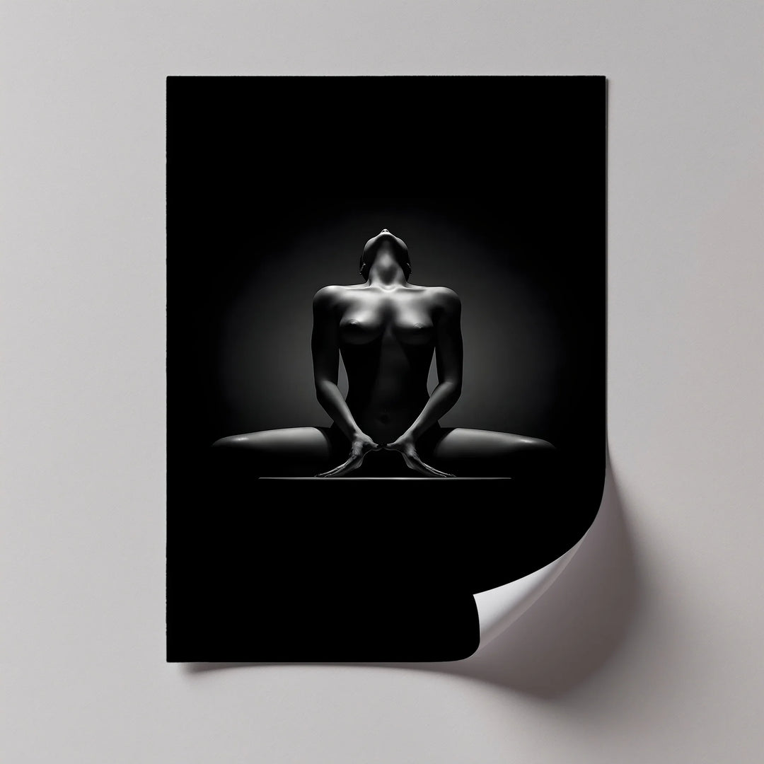 Sculpted Shadow – Black and White Female Form Canvas Print - MyPhotoStation