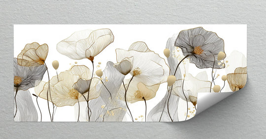 Subtle surface texture enhances this Whispers of Bloom floral line art print, bringing an understated elegance to the canvas wall decor.