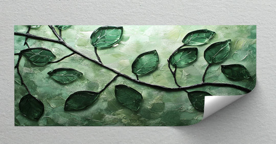 Botanical Glass Leaves – Green Nature Canvas Wall Art - MyPhotoStation