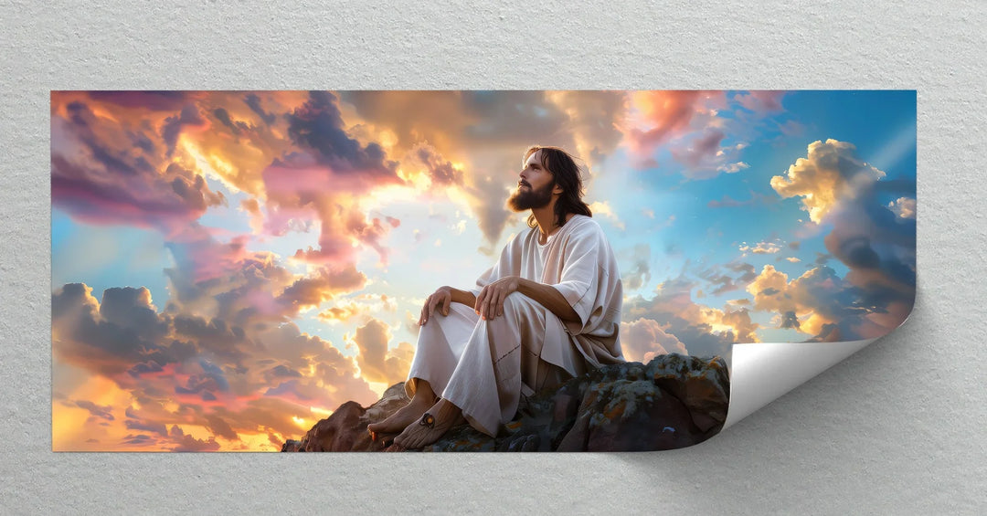 Heavenly Reflection – Jesus Under Glorious Skies Canvas Print