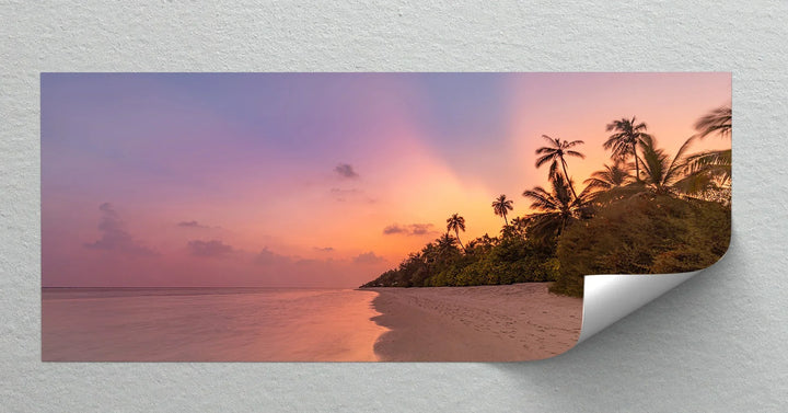 Golden Sunset Beach Scene - Landscape Canvas Print
