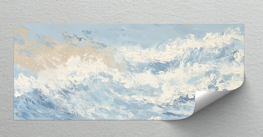 Coastal Drift – Cream and Blue Abstract Ocean Canvas Print - MyPhotoStation
