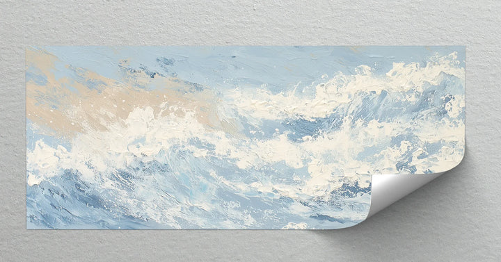 Coastal Drift – Cream and Blue Abstract Ocean Canvas Print - MyPhotoStation