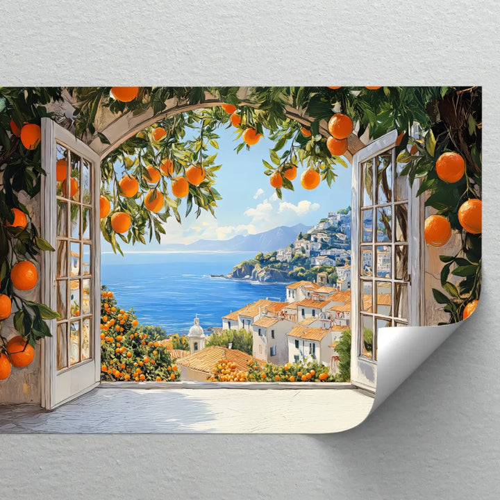 Amalfi Citrus Escape – Mediterranean Orange Grove Canvas Print