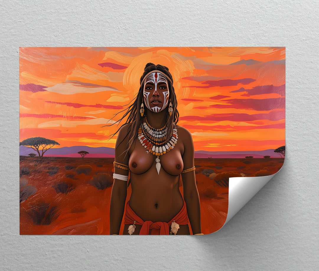Warrior of the Dusk – Tribal Erotic Canvas Wall Art | Naked Canvas