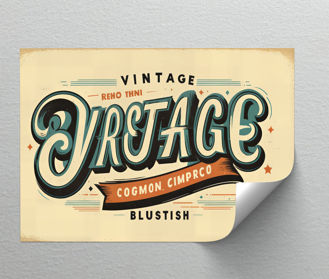 Vintage Lettering Blast – Retro Typography Canvas Print