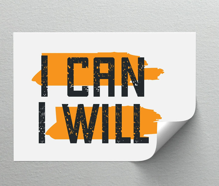 I Can I Will – Bold Motivational Canvas Print