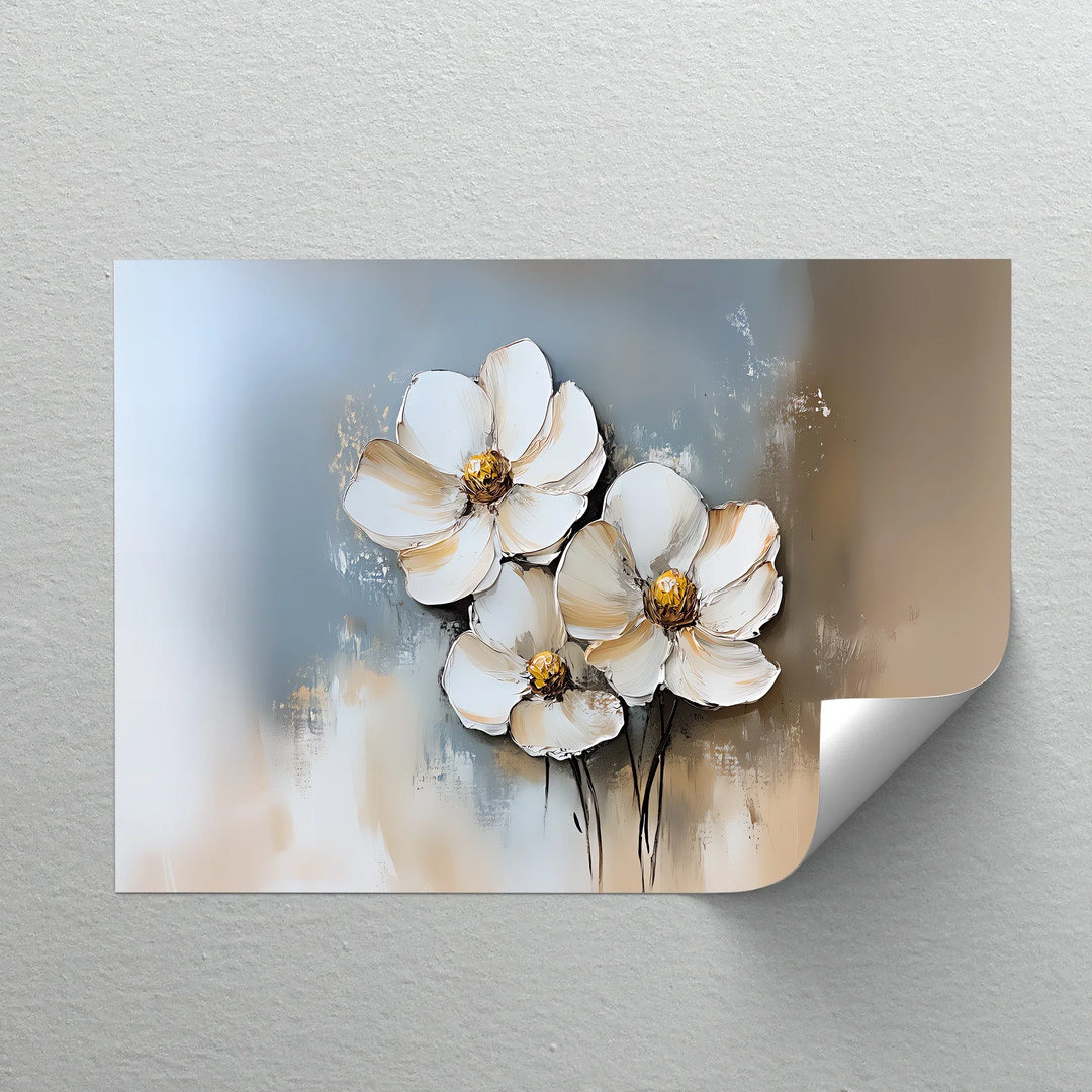 Golden Bloom Trio – Textured Floral Canvas Wall Art - MyPhotoStation