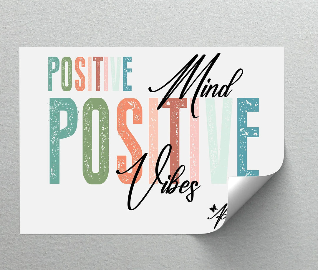 Positive Vibes – Colorful Affirmation Typography Canvas Print