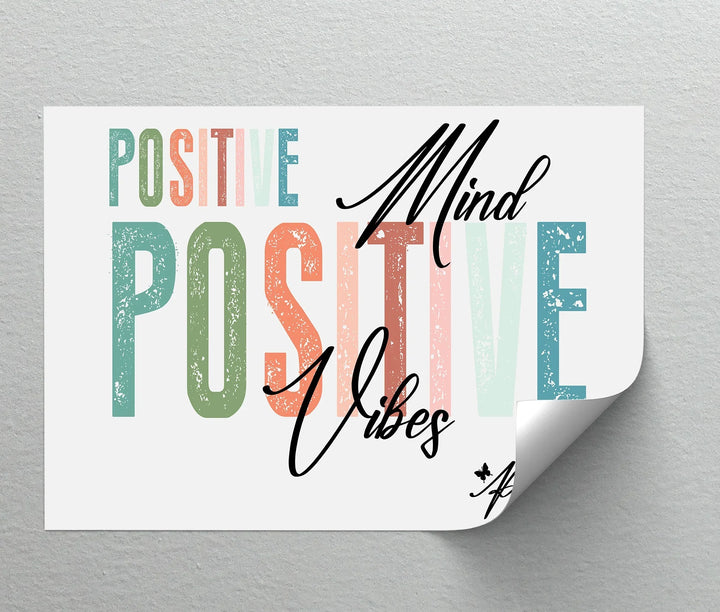Positive Vibes – Colorful Affirmation Typography Canvas Print