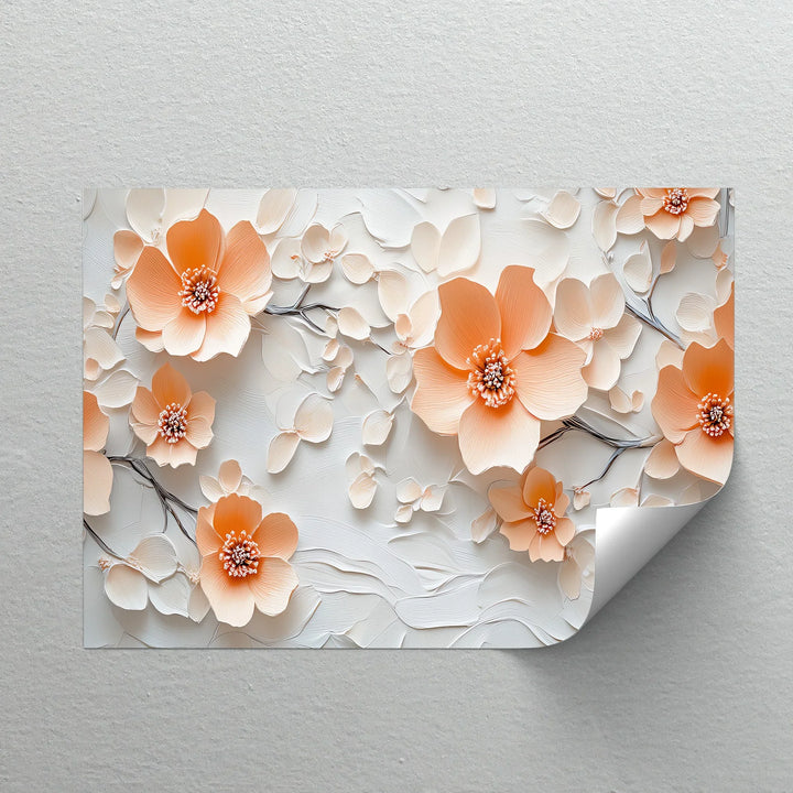 Petals in Porcelain – Delicate Peach Blossom Canvas Wall Art - MyPhotoStation