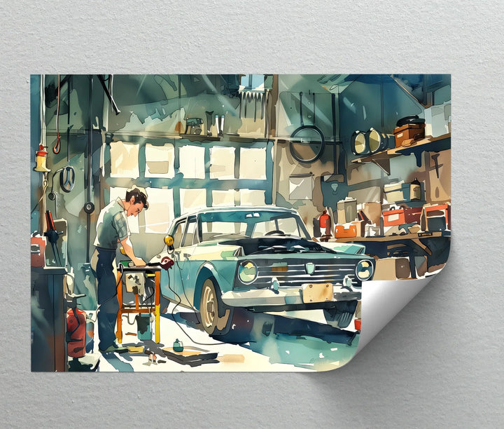 Mechanic’s Moment – Car Canvas Print - MyPhotoStation