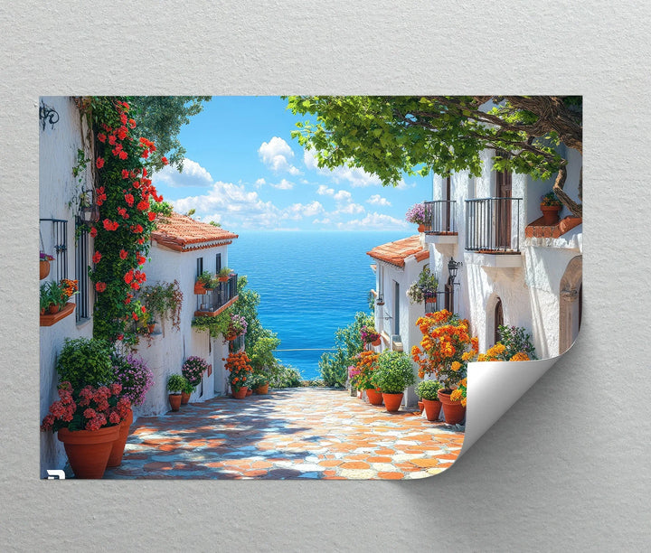 Coastal Flower Village - Landscape Canvas Print