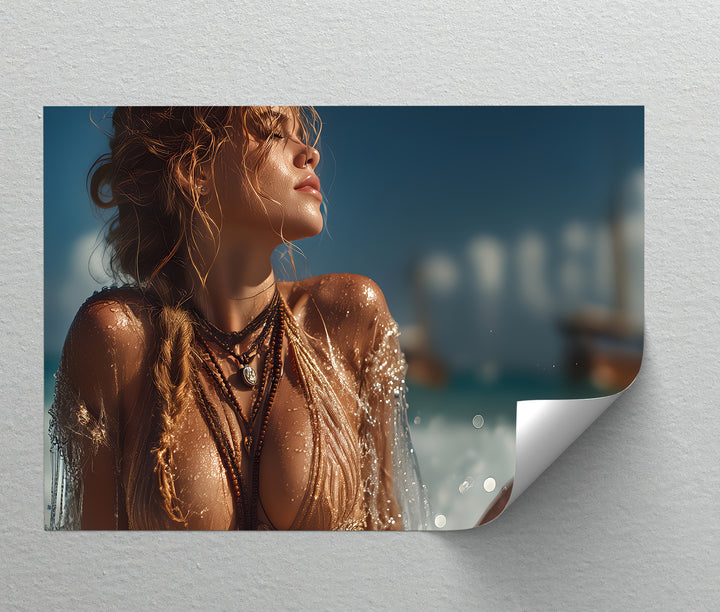 Sensual Seaside Beauty - Erotic Canvas Wall Art | Nude Art