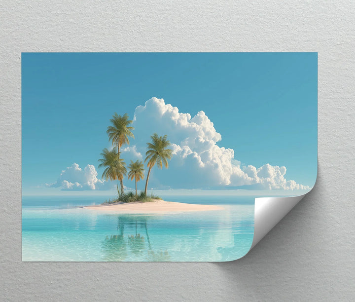 Tropical Island Paradise – Minimalist Palm Beach Canvas Print - MyPhotoStation