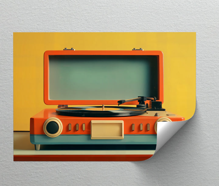 Sunset Stereo – Bold Retro Record Player Canvas Print
