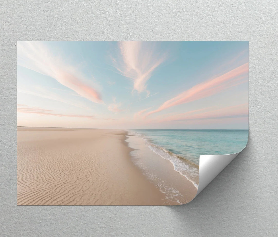 Serene Pastel Shoreline - Landscape Canvas Print