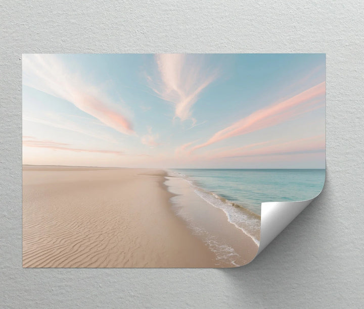 Serene Pastel Shoreline - Landscape Canvas Print