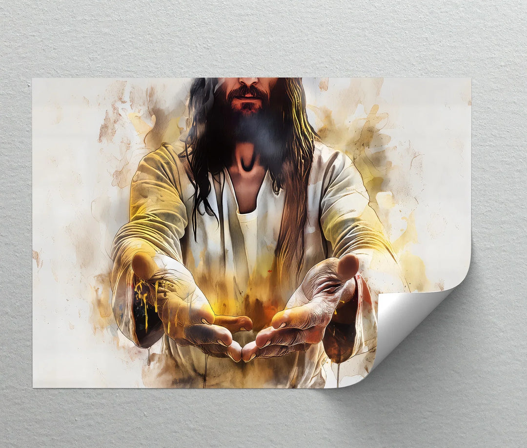 Divine Invitation – Open Hands of Jesus Canvas Print