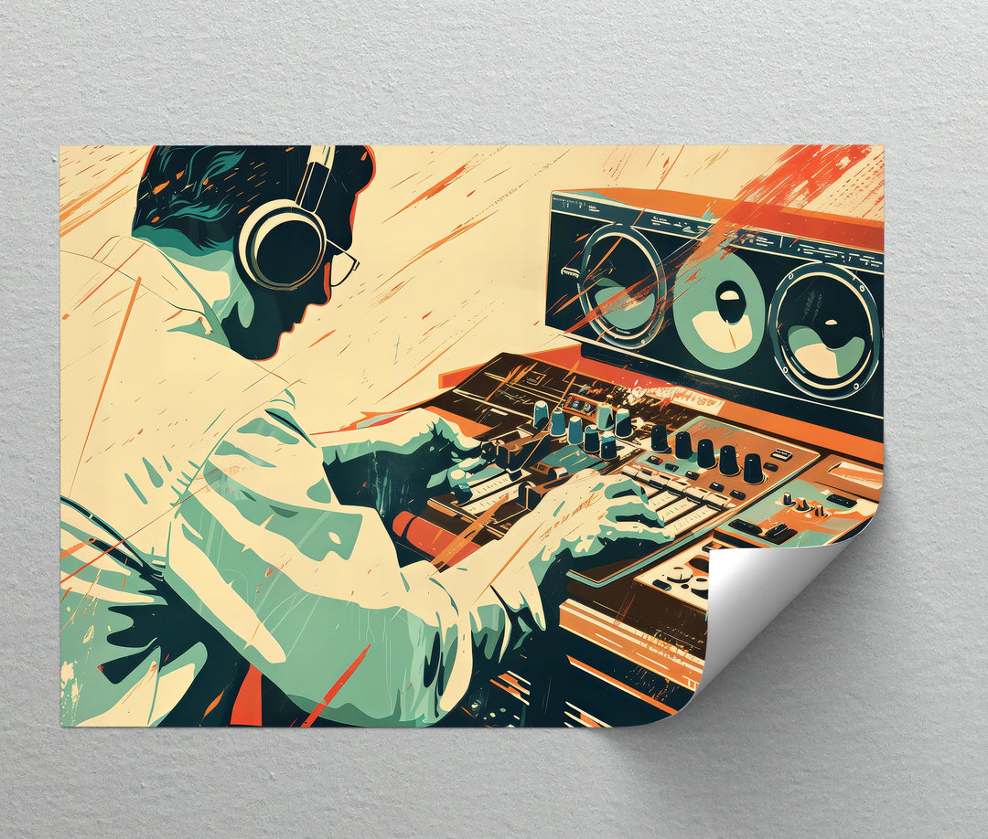 Mix Master Flow – Retro DJ Studio Canvas Print